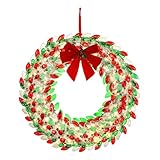 Mr. Christmas 30" Retro C9 Bulb Wreath - Red and Green with Warm White LED Lights