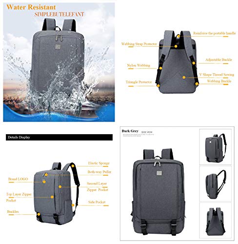 Image of Digital Bodyguard - 15.6 inch Laptop Backpack - Shockproof - Water Resistant Business /Casual Backpack (Grey)