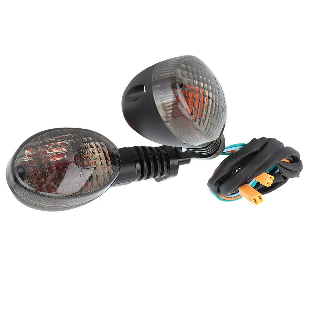 Intermitentes Moto, Qiilu Lámpara de luz de señal de giro 2PCS apta para modificación de motocicleta Kawasaki Para Ninja 250(Negro)