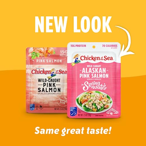 Image of Chicken of the Sea Alaskan Pink Salmon, 2.5 Ounce Packet (Pack of 3), Wild Caught Salmon, Skinless & Boneless