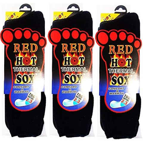 6 or 12 PAIRS LADIES THERMAL WINTER WARM HOT HEAT SOCKS CHUNKY THICK 2.3 TOG, UK SIZE 4-7 (6) Cover
