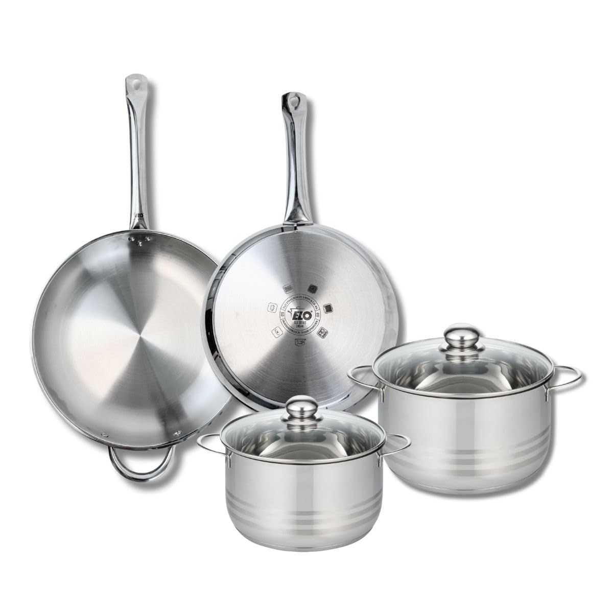 Elo Batterie cuisine 2 poêles 28/32 cm et 2 faitouts 20/24 cm