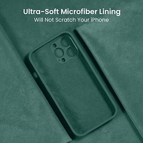Image of FireNova Designed for iPhone 14 Pro Case, Silicone Upgraded [Camera Protection] Phone Case, Soft Anti-Scratch Microfiber Lining Inside, 6.1 inch, Midnight Green