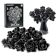 Black Roses Compatible with Lego Roses Bouquet, Valentines Day Gifts for Her Women,Girlfriend, Wife, or Couples, Gothic Decor Legi FlowersNo Vase