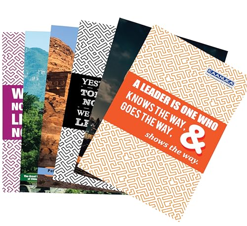 Image of KAANUKA Long Size Notebook Combo | Pack Of 3 Ruled+3 Unruled | 172 Pages | Single Line & Plain | Long Size 27.2cm X 16.7cm | Sets Of 6 Notebooks For School & College Students