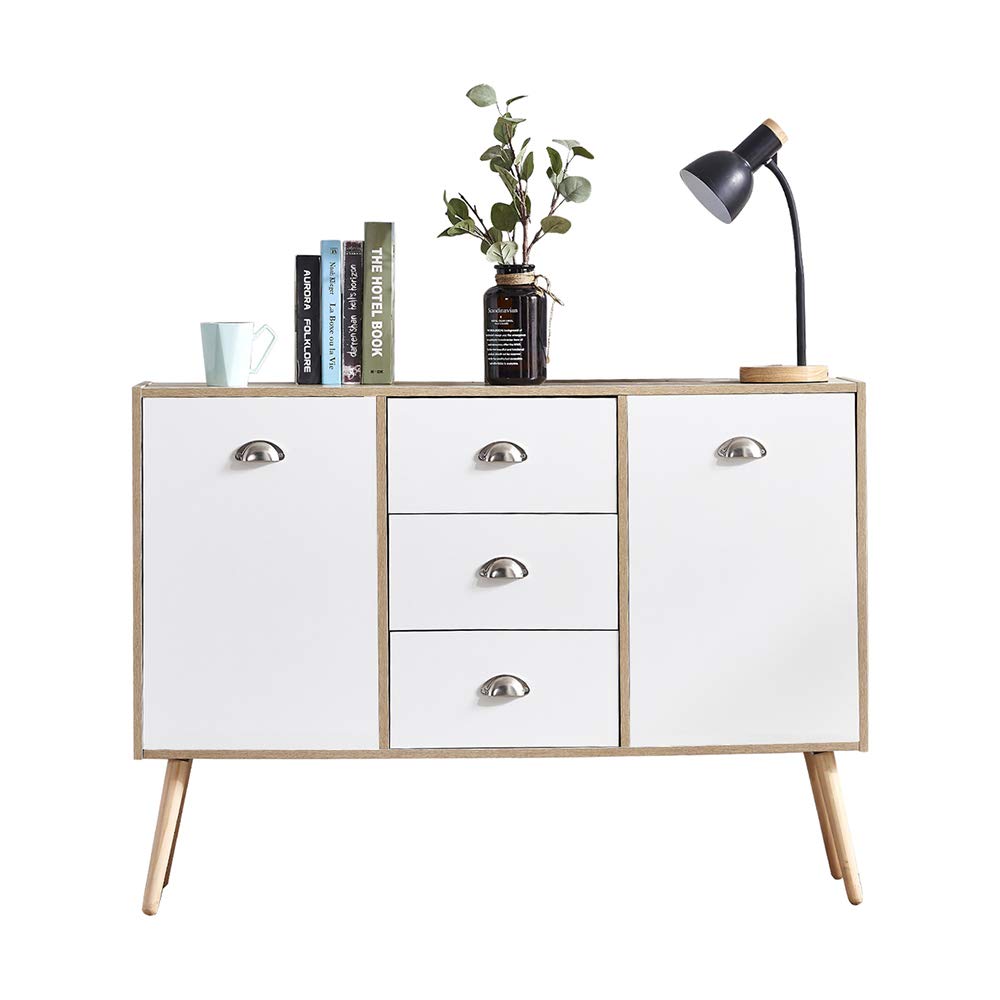 Buy Huisen Furniture Wood Kitchen Sideboard Cupboard with 2 Doors 3 Drawers Large Living Room