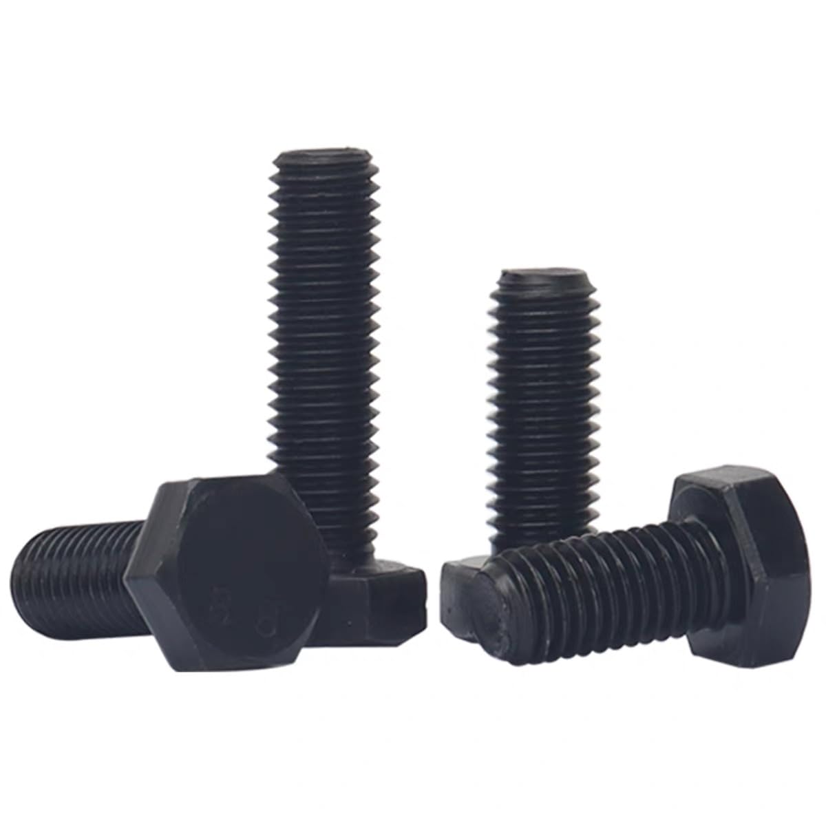 10 pezzi M7 passo 1.0 acciaio al carbonio grado 8.8 GB5783 bulloni testa esagonale e viti testa piatta esagonale zincate ossido nero fissaggi per riparazione macchine (Blackened full thread m7*1 * 100