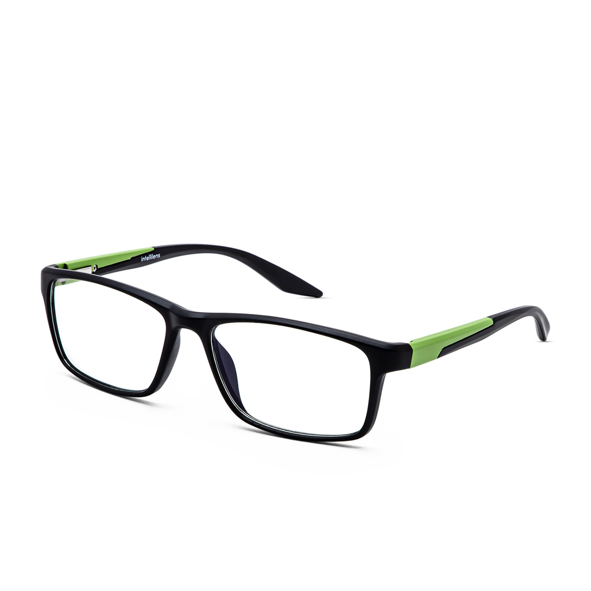 Intellilens Gafas de computadora Zero Power con corte azul | antirreflejos, ligeras y bloquean los rayos nocivos, especificaciones de protección UV, para hombres y mujeres, plateadas, cuadradas
