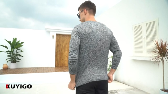 KUYIGO Henley-hemd voor heren, lange mouwen en korte mouwen, ademend