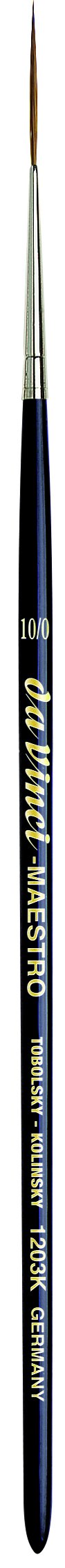 da Vinci Watercolor Series 1203k Maestro Paint Brush, Long Needle Liner/Rigger Kolinsky Red Sable, Size 10/0