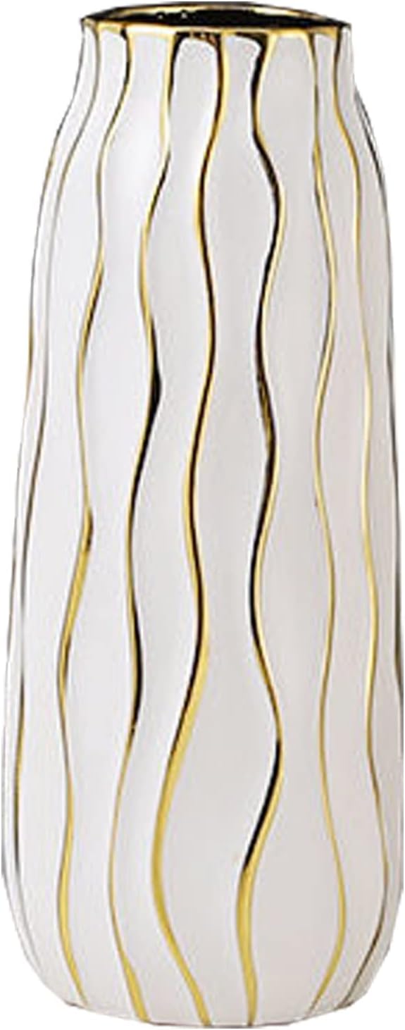 White Gold Ceramic Vase Modern Vases for Flowers Nordic