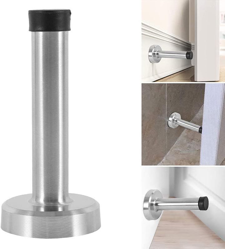 ZPPZ Rozsdamentes Acél Fali Ajtóütköző 20 cm - Elegáns Modern Kivitel, Gumi Ütközővel, Falvédő Ajtótámasz Hálószobába, Fürdőbe, Irodába