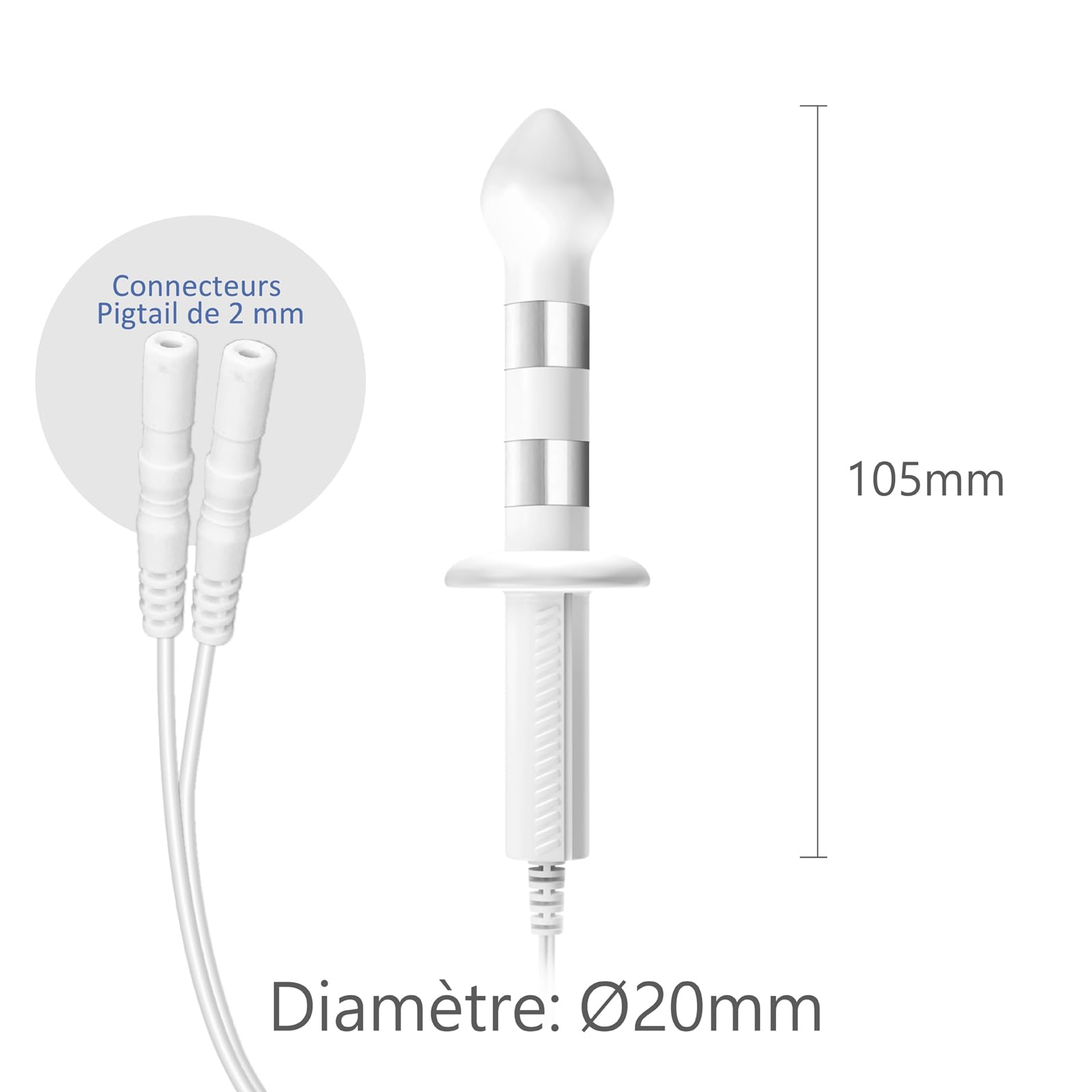 iStim Sonde PR-13 Médicale Anale pour Exercices Kegel – Stimulation Plancher Pelvien & Renforcement Sphincter Anal, Aide Incontinence + Prolapsus – Accessoire TENS/EMS Électrostimulateur Musculaire