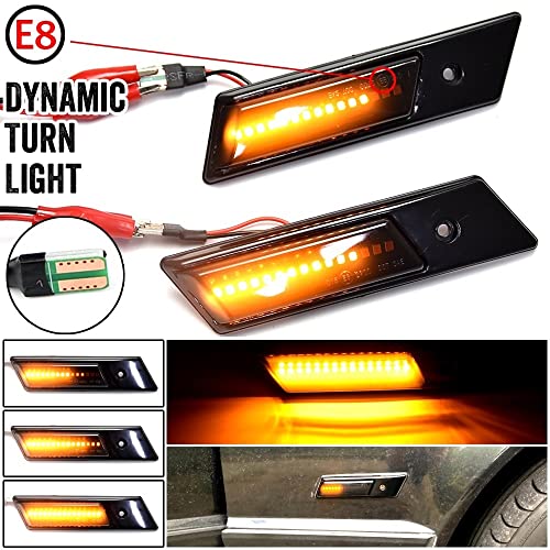 Espejo secuencial luz intermitente dinámico lateral para BMW E32 E34 E36 modelos 1990-1996 7