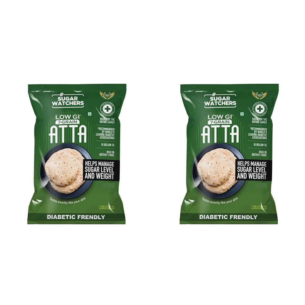 Sugar Watchers Low Gi 7-Grain Atta|Diabetic Friendly|Clinically Certified Low Gi|Dietician Recommended|Goodness Of Jowar, Chana|Rich In Iron, Mg & Calcium|Multigrain Atta For Entire Family|4 Kg