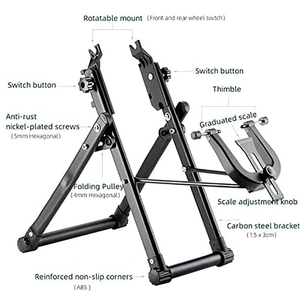 Stato robocze opon rowerowych, składany stojak na naprawę rowerów, przenośne regulowane opony rowerowe Stand Work -Worksance, aluminium Góra Mountali MTB Rower Konserwacja opon