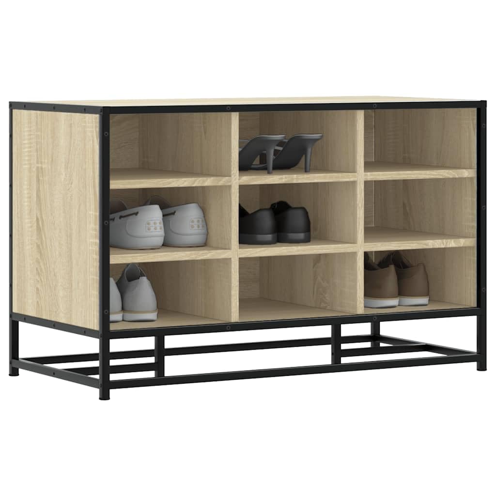 Banc à chaussures peu encombrant pour entrée avec assise en bois et étagère de rangement