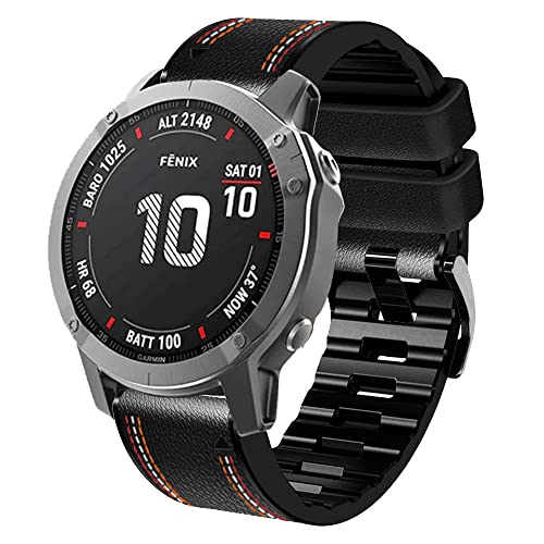 Fleshy Leaf 22mm Tricolor Band Bracelet Strap Compatible for Garmin Fenix 7,Fenix 6,Fenix 6 Pro,Fenix 5,Fenix 5 Plus,Approach S60 S62,Forerunner 935 945,Quick Release Strap Wristband (black) - Image 4
