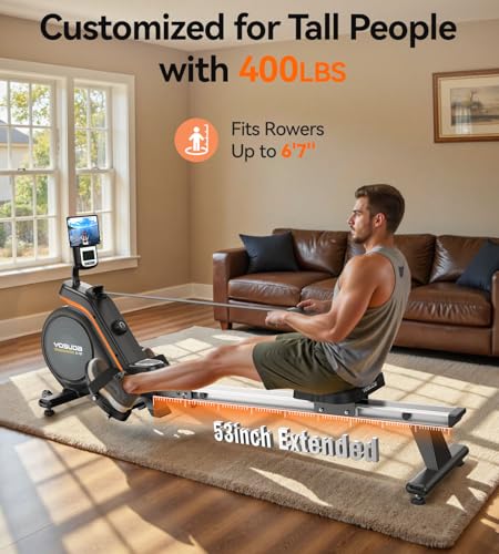 Image of YOSUDA Rowing Machine for Home, Magnetic Rower Machine for Beginners to Athletes, Use with Resistance Adjustment Function, Bluetooth, App Supported, LCD Monitor, and Comfortable Seat Cushion
