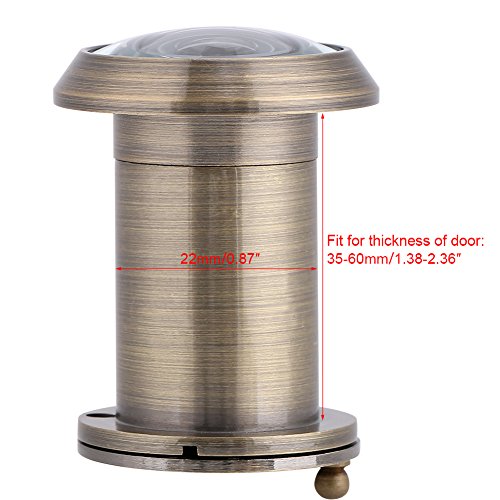 Door Viewer,220 Degree Wide Angle Home Security Hole Optical Glass Door Scope Viewer with Privacy Cover for Thickness 35mm to 60mm Doors(Bronze) - Image 2