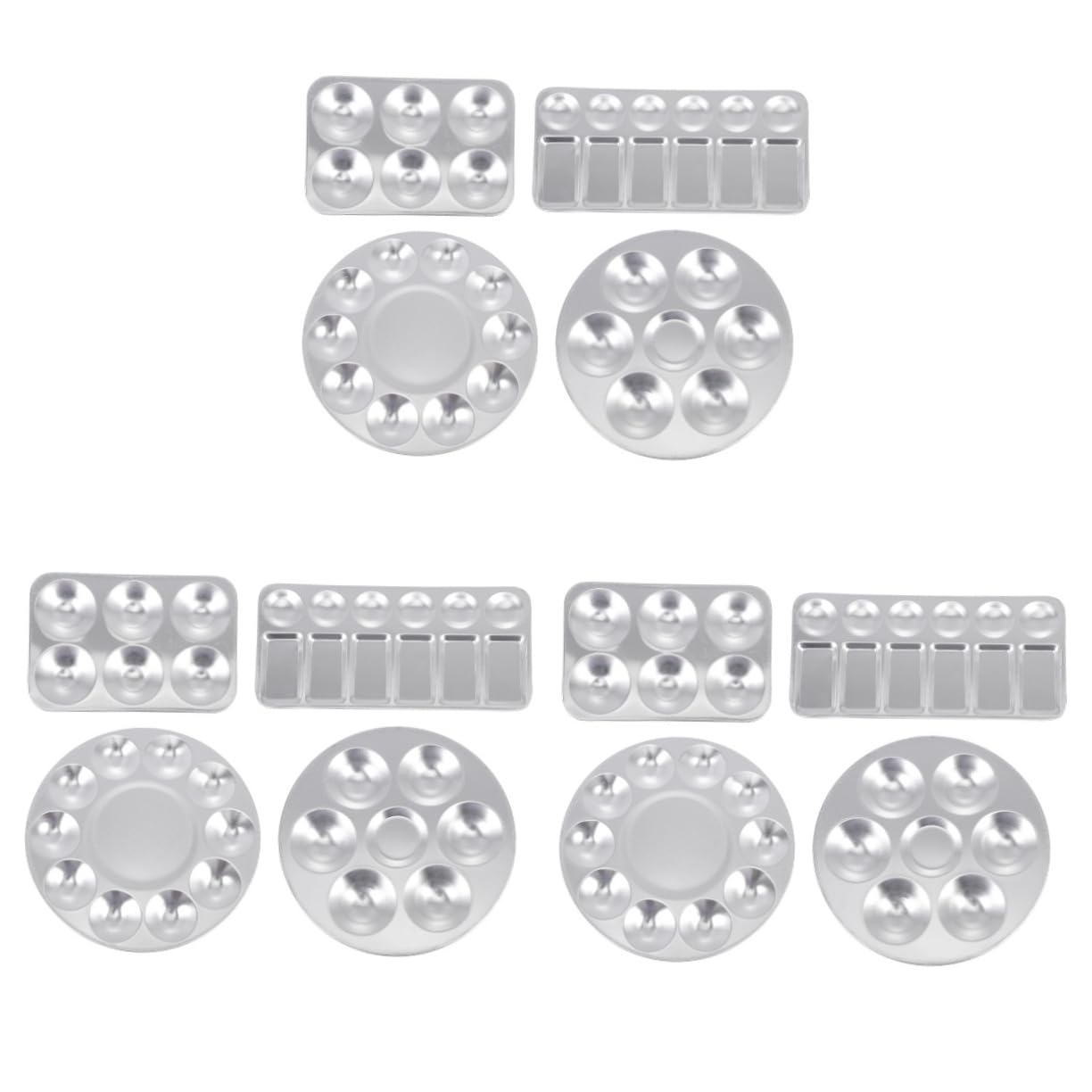 12pièces Plateau De Mélange De Peinture Aluminium De Palette De Couleurs Arrondie pour Artistes Et Créatifs
