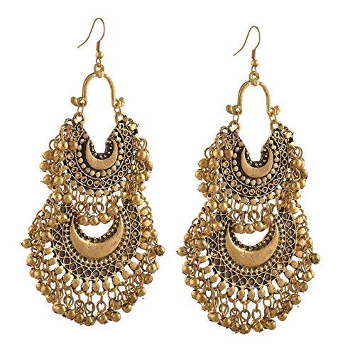 Elegant Design Oxidized Gold Stylish Chandbali Earring for Girls & Women (B08MCFRJ43) Amazon Price History, Amazon Price Tracker