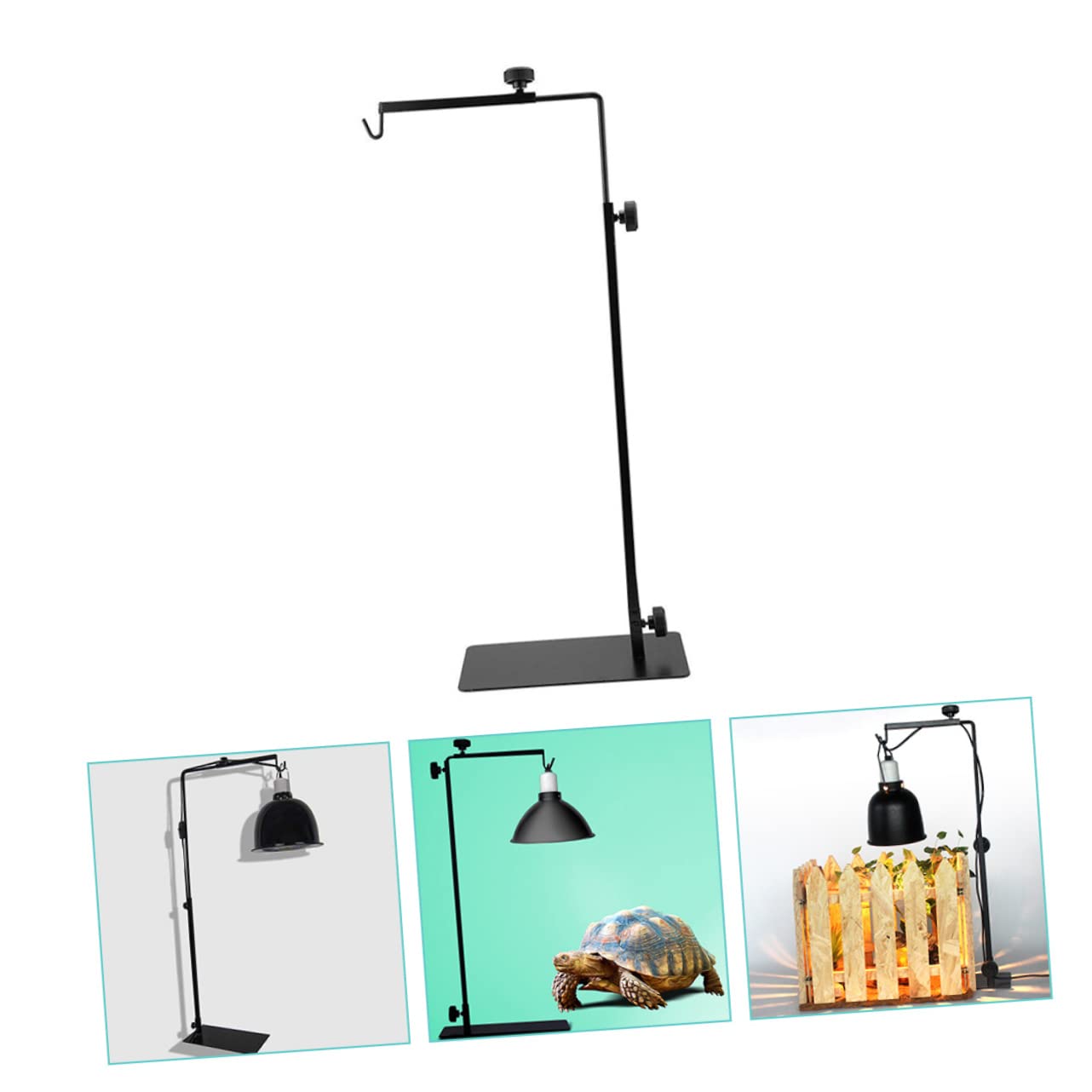 HEMOTON Supporto per Lampada da Terrario per Rettili Portatile in Metallo Regolabile, Accessorio per Acquari e Lampade Riscaldanti per Rettili, Adatto a Conigli, Tartarughe e Piccoli Animali Domestici