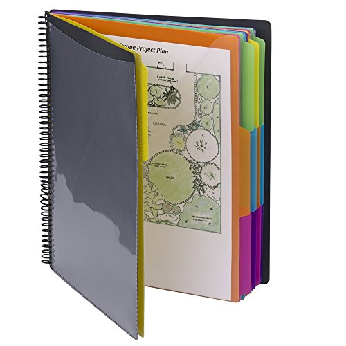 Smead 24 Pocket Poly Project Organizer, 1/3-Cut Tab, Letter Size, Gray With Bright Colors (89206) #TOP1