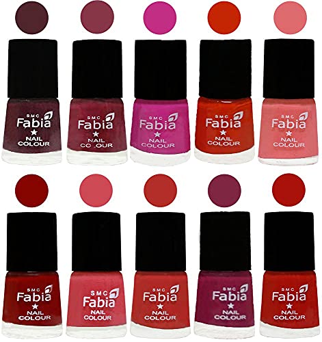 Image of ALL IN ONE (PACK OF 10), Long Lasting Glossy Nail Polish, 6 ml Each, All Vibrant Colours,02269