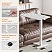 Sweetcrispy Overbed Bedside Table with Wheels, Adjustable Hospital & Home Use Bed Rolling Laptop Table, Mobile Standing Desk, White