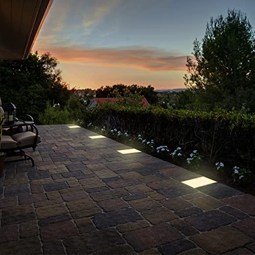 Image of LUMENGY Paver Light 9x12 Inch (8.85x11.81), 2700K Warm White, Glare-Free Brick Lighting for Driveways, Walkways, Pool Decks and Patios, 12V Hardwired, IP67 Waterproof, Drive-Over Rated
