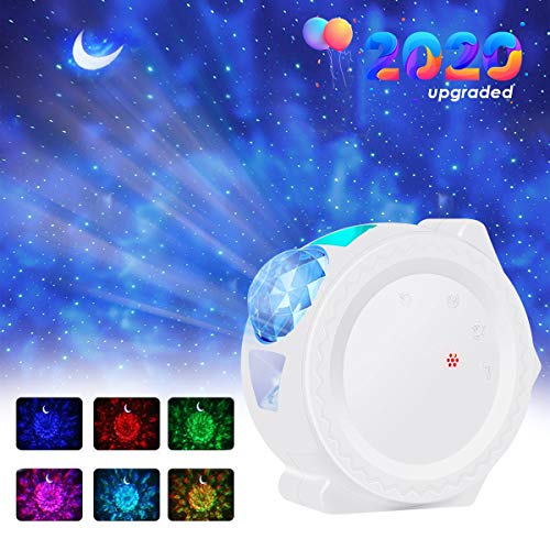 Wsky Star Light, 6 Lighting Effects, 3 in 1 Ocean Wave, Starry Sky Projector for Baby, Kids & Adults, Music Mode, 4H Auto-Off, for Bedroom Ceiling, Home Theater, Game Room or Party