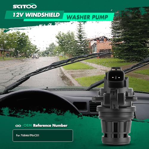 Image of SCITOO Windshield Washer Pump Replacement for Acura for RDX | Direct fit for 2007-2016 For Acura For RDX|2007-2016 For Honda For CR-V|Replaces OE 76846-TP6-C01|With Grommet