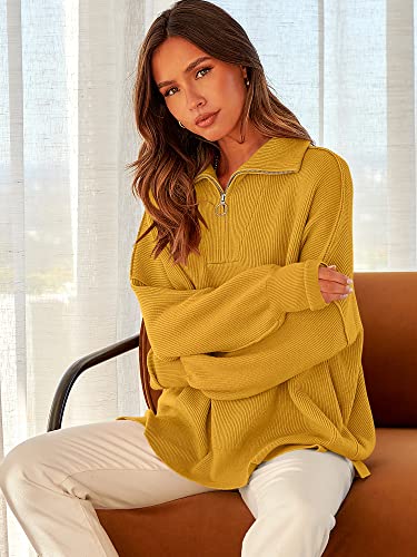 Image of ANRABESS Womens Oversized Quarter Zip Pullover Sweaters