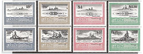 Preisvergleich Produktbild Zweiten Weltkrieg Kriegsschiffe Zusammendruck postfrischem Briefmarken für Sammler / Bequia / Grenadinen von St. Vincent / 1985