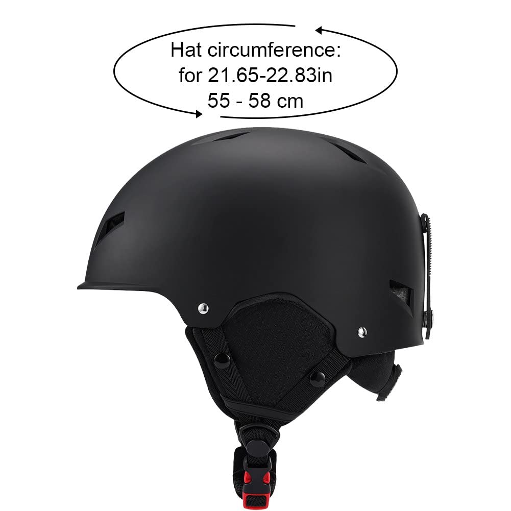 Mujeres Hombres De Snowboard Casco con Orejeras Desmontables Helmets De Nieve para Mujeres con Correa De Seguridad De Correa Fija De Gafas Casco De Esquí