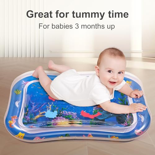 KidsMind Baby Water Tummy Time Mat for 3-12 Months,Inflatable Tummy Time Sensory Water Play Mat for Babies 3 6 9 12 Months Boys and Girls Infants and Newborn-26 x20“ - Thumbnail 4