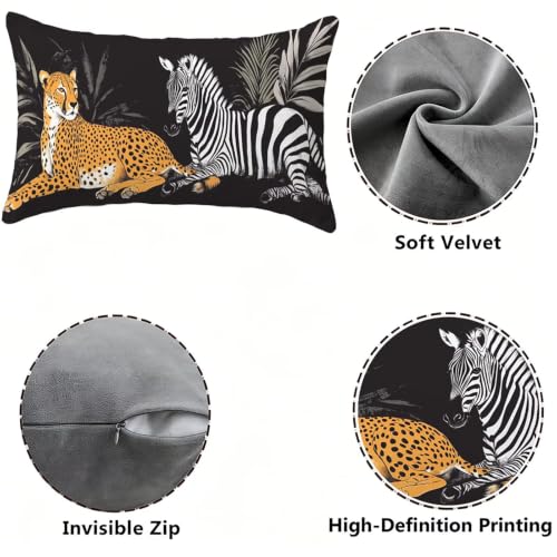 Housse de coussin zèbre 50x100 lavable avec fermeture éclair - 5
