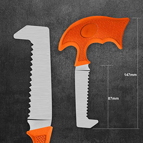 MIZUSUPI Hunting Knife Kit - Portable Butcher Processor Set for Deer Hunting, Fishing, Camping Game Cleaning Set for Hunters and Fishermen, Gear Accessories Set for Men, Hunting Knives 4 Pcs