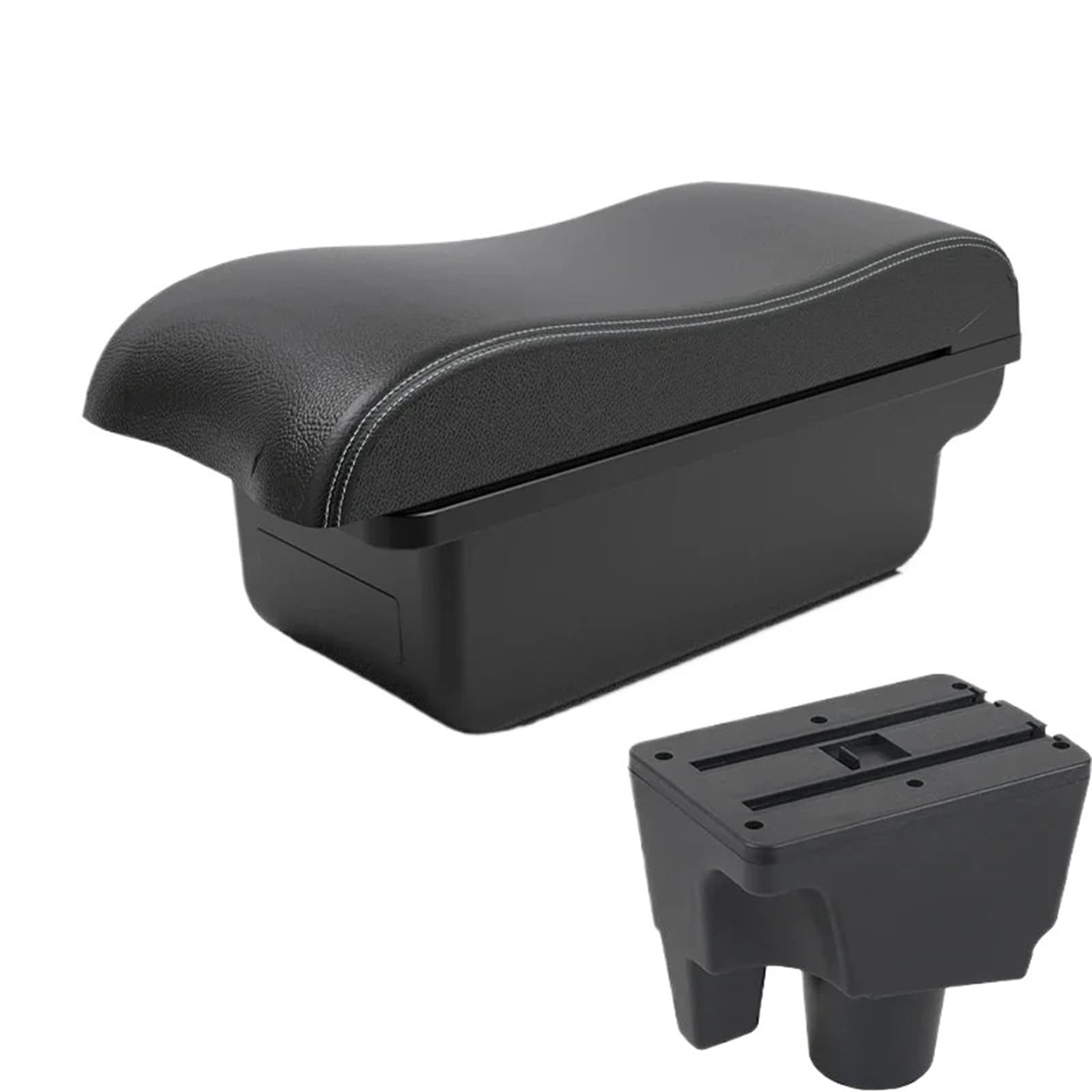 NOKRGQW Car Armrest Box For Toyota For Aqua For Prius C Car Center Console Modification Double-layer Storage Box USB Decoration Accessories(A3 Black white NOUSB)