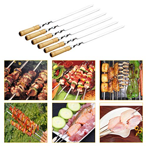 Espetos de churrasco HEMOTON 6 peças de espetos de churrasco de aço inoxidável para espetos de churr