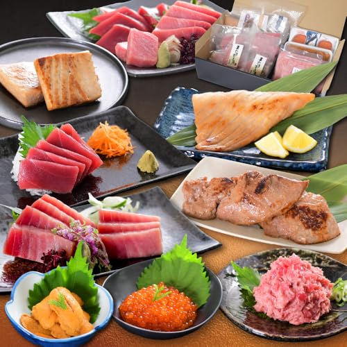 マグロ 刺身 ギフト プレゼント 化粧箱 中トロ うに いくら たたき身 ネギトロ 赤身 漬け 西京味噌漬け 粕漬け まぐろづくし特選「NEW福」ギフトセット 豪華10点 86513