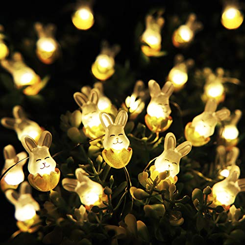 Guirnalda de luces LED conejito 10 pies 30 LEDs blanca cálida miniatura 4