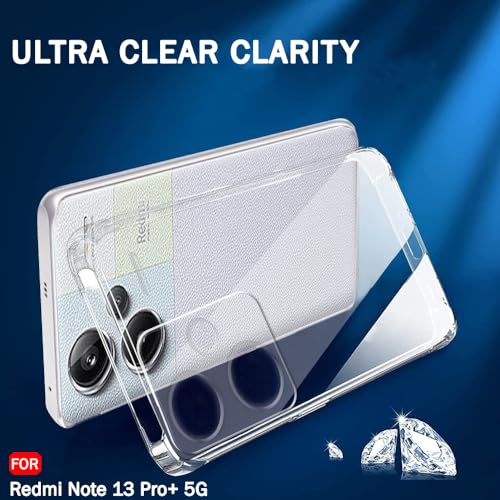 Image of TheGiftKart Back Cover Soft Case for Mi Redmi Note 13 Pro Plus 5G | Best Camera Protection | Inbuilt Dust Plugs & Anti-Slip Grip | Ultra Slim Case for Redmi Note 13 Pro Plus (Silicone, Transparent)