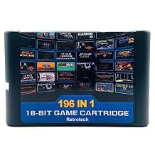 Retrotech 196 In 1 V2 Multi Game Cartridge For Sega Genesis Console - Includes Retrotech Printed Instructions