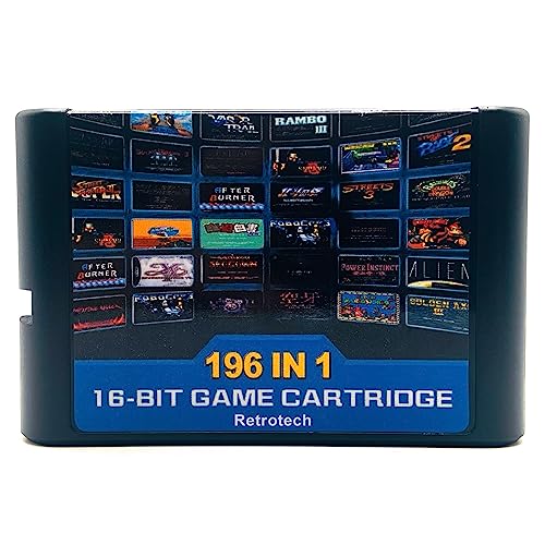 Image of Retrotech 196 In 1 V2 Multi Game Cartridge For Sega Genesis Console - Includes Retrotech Printed Instructions