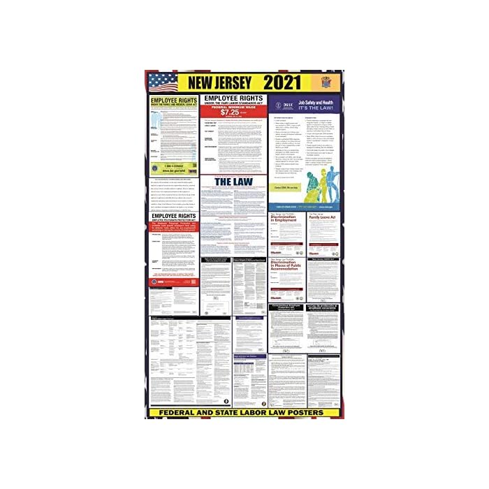 Buy 2022 New Jersey (NJ) State Labor Law Poster State, Federal and