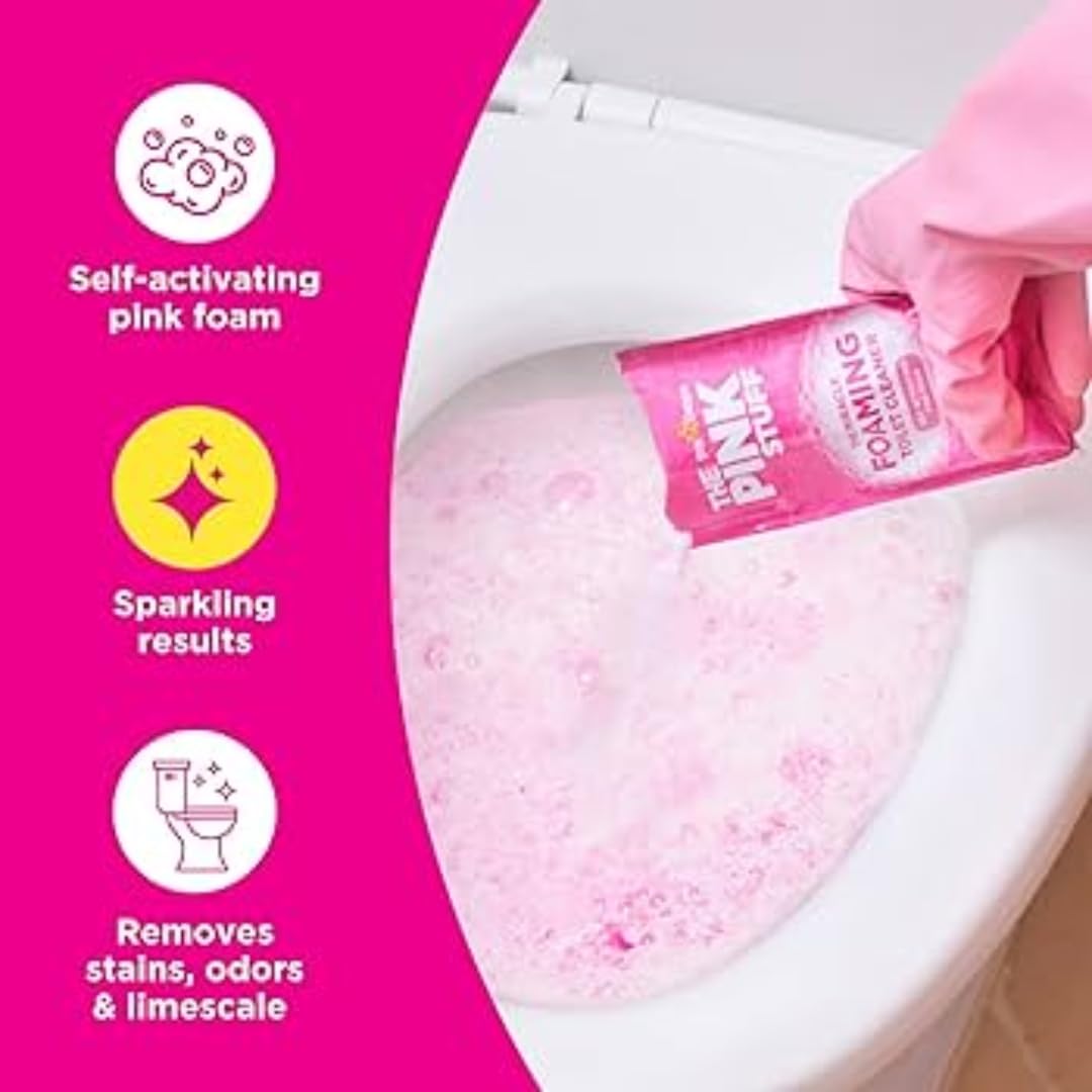 The Pink Stuff Limpiador Espumoso para Inodoros en Polvo, 6 Sobres x 100g, Miracle
