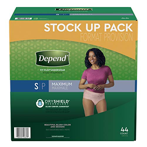 Depend-FIT-FLEX-Incontinence-Underwear-for-Women-Maximum-Absorbency-Disposable-Small-Blush-44-Count