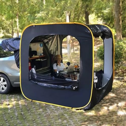 Tienda de campaña SUV, Tienda de Campaña para Coche, Carpa para Coche 5-8 Personas, 200x200cm, Carpa para Auto Apto para Cualquier Tipo de Coche, Fácil configuración (Black, 200x200x200cm)